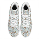 Teddy Bear Doctor Pattern Print High Top Leather Sneakers