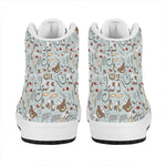 Teddy Bear Doctor Pattern Print High Top Leather Sneakers
