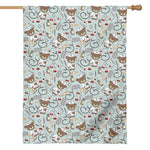 Teddy Bear Doctor Pattern Print House Flag