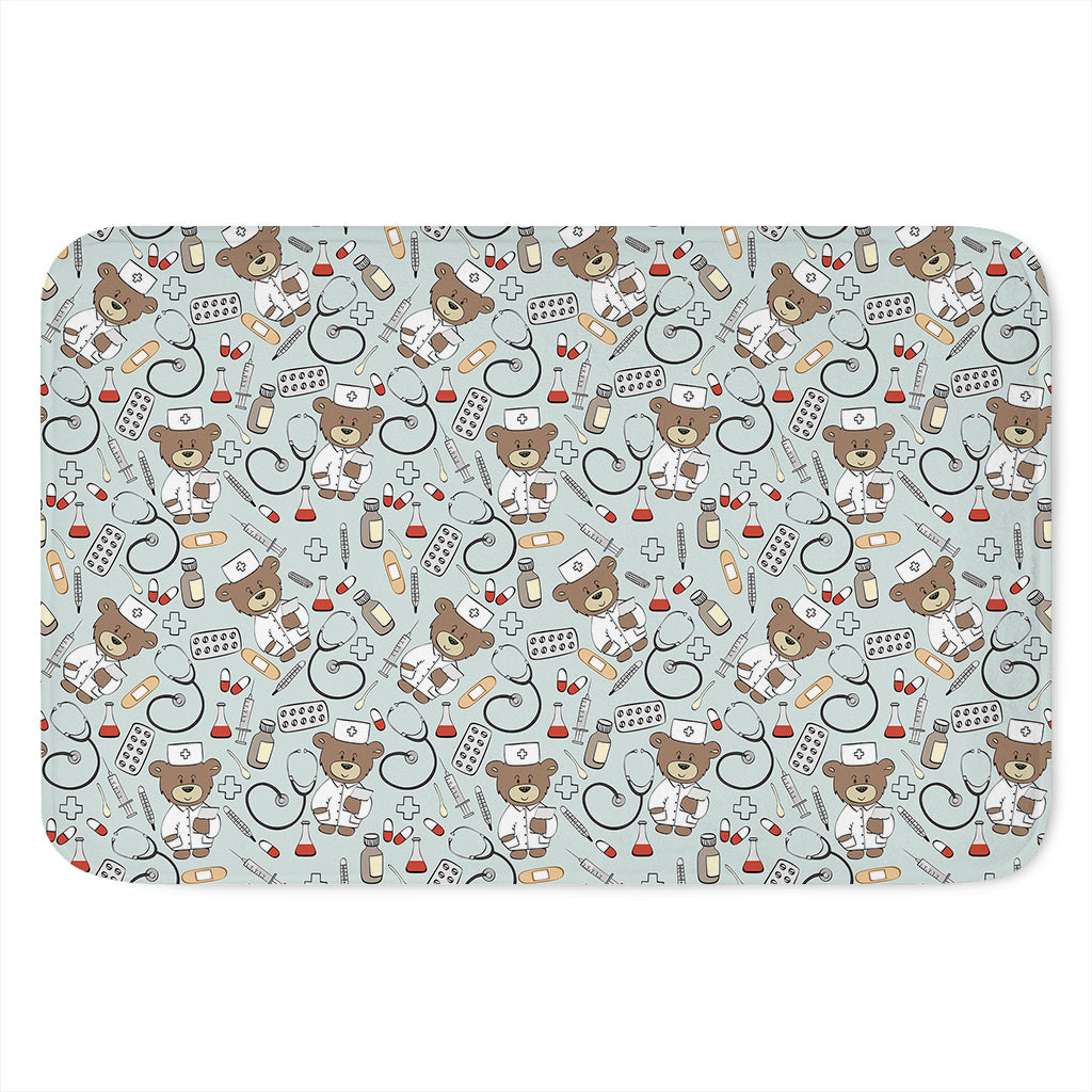 Teddy Bear Doctor Pattern Print Indoor Door Mat