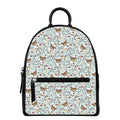 Teddy Bear Doctor Pattern Print Leather Backpack