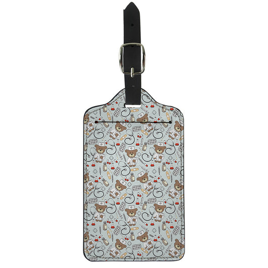Teddy Bear Doctor Pattern Print Luggage Tag