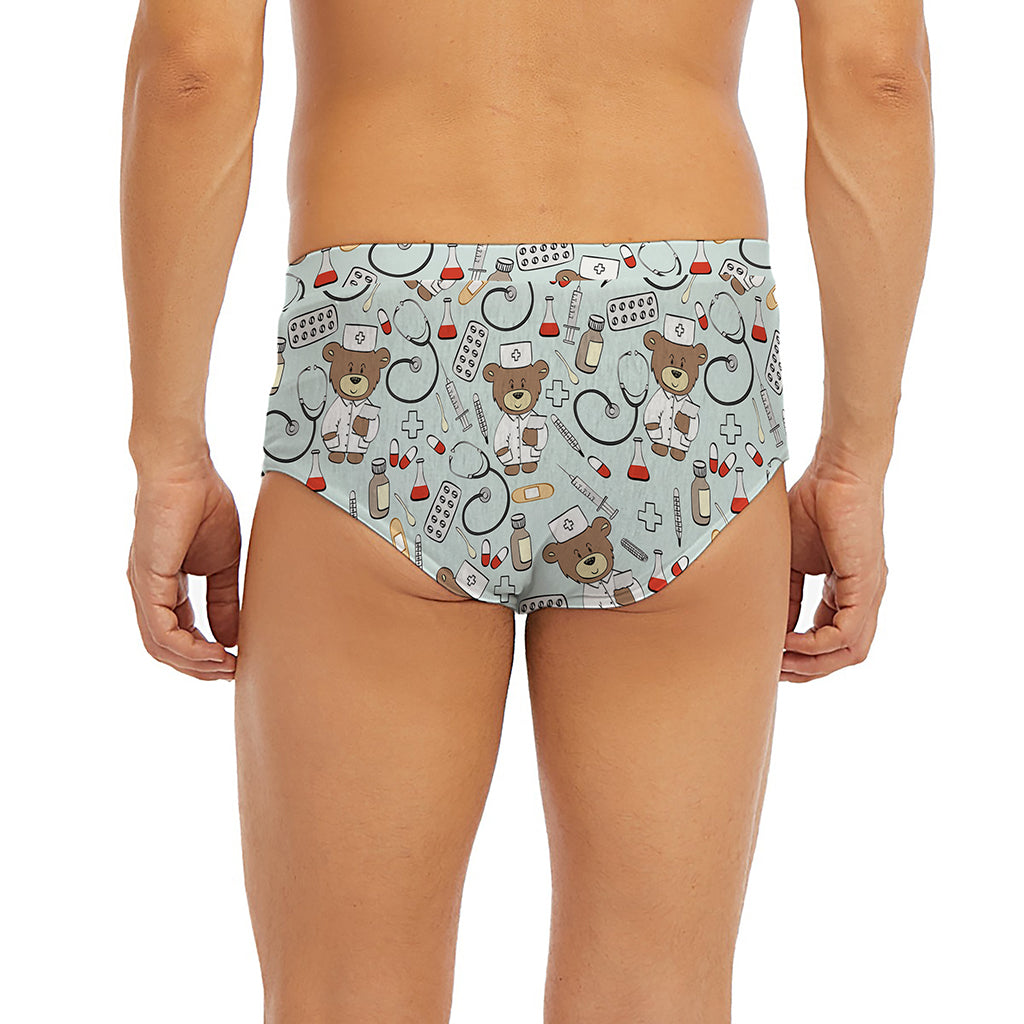 Teddy Bear Doctor Pattern Print Men's Briefs