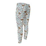 Teddy Bear Doctor Pattern Print Men's Compression Pants