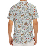 Teddy Bear Doctor Pattern Print Men's Deep V-Neck Shirt