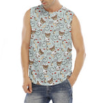 Teddy Bear Doctor Pattern Print Men's Fitness Tank Top