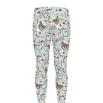 Teddy Bear Doctor Pattern Print Men's leggings