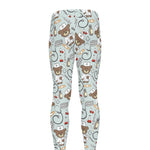 Teddy Bear Doctor Pattern Print Men's leggings
