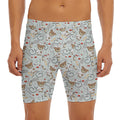 Teddy Bear Doctor Pattern Print Men's Long Boxer Briefs