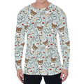 Teddy Bear Doctor Pattern Print Men's Long Sleeve T-Shirt