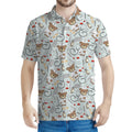 Teddy Bear Doctor Pattern Print Men's Polo Shirt