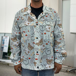 Teddy Bear Doctor Pattern Print Men's Shirt Jacket