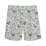 Teddy Bear Doctor Pattern Print Men's Sports Shorts
