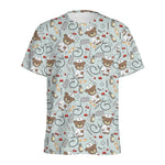 Teddy Bear Doctor Pattern Print Men's Sports T-Shirt