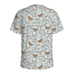 Teddy Bear Doctor Pattern Print Men's Sports T-Shirt
