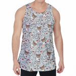 Teddy Bear Doctor Pattern Print Men's Velvet Tank Top