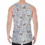 Teddy Bear Doctor Pattern Print Men's Velvet Tank Top