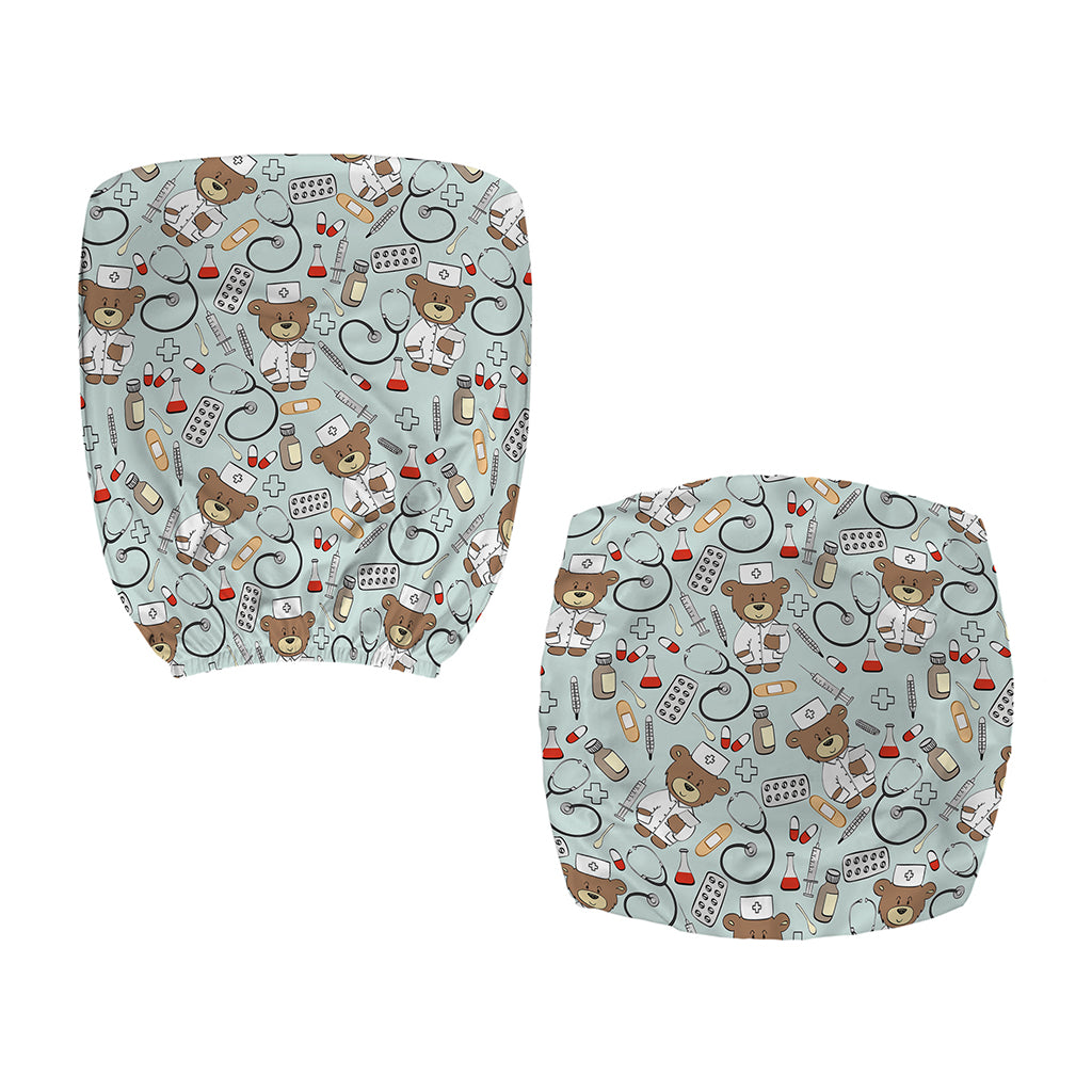 Teddy Bear Doctor Pattern Print Office Chair Cover
