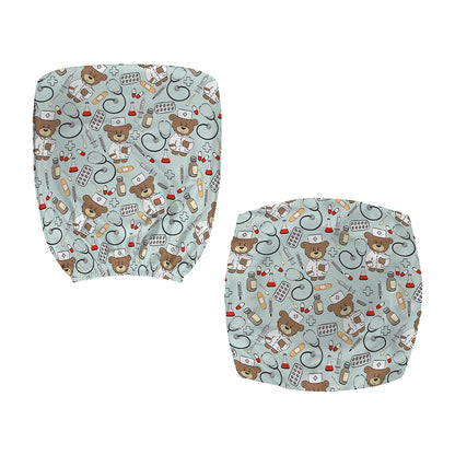 Teddy Bear Doctor Pattern Print Office Chair Cover