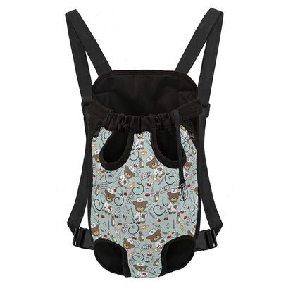 Teddy Bear Doctor Pattern Print Pet Carrier Backpack
