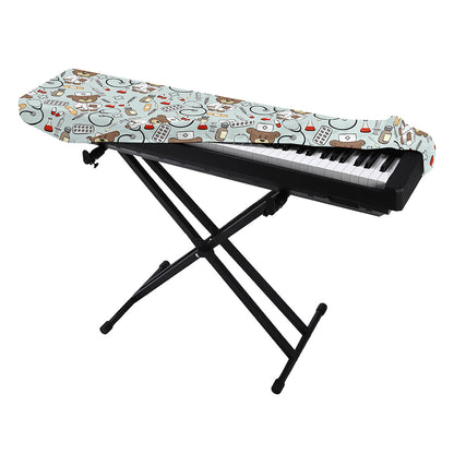 Teddy Bear Doctor Pattern Print Piano Keyboard Cover