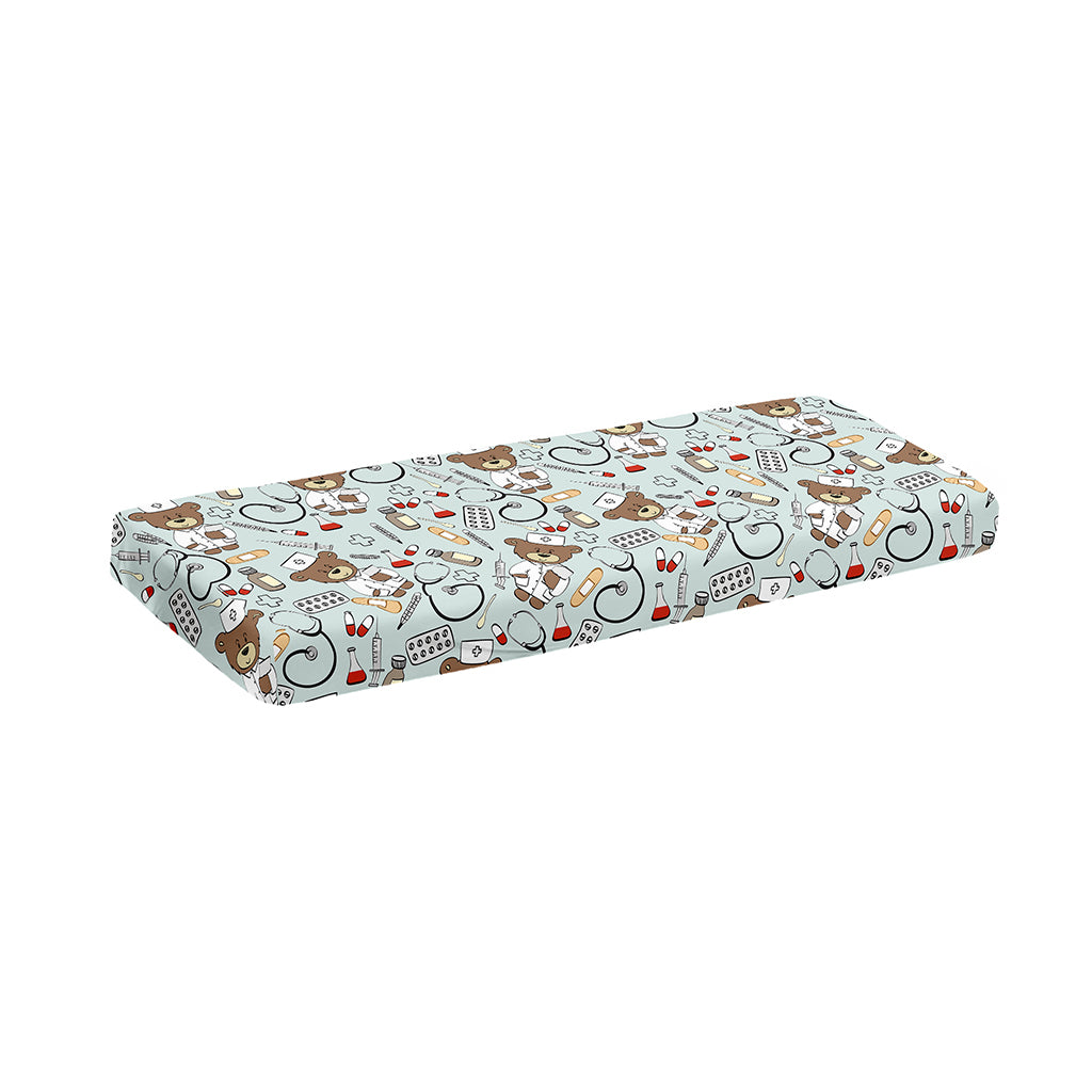 Teddy Bear Doctor Pattern Print Piano Keyboard Cover