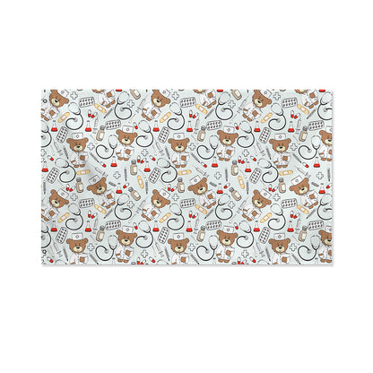 Teddy Bear Doctor Pattern Print Polyester Flag