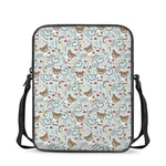 Teddy Bear Doctor Pattern Print Rectangular Crossbody Bag