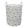 Teddy Bear Doctor Pattern Print Round Laundry Basket