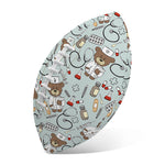 Teddy Bear Doctor Pattern Print Rugby Ball