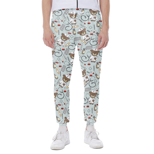 Teddy Bear Doctor Pattern Print Scuba Joggers