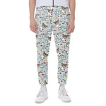 Teddy Bear Doctor Pattern Print Scuba Joggers
