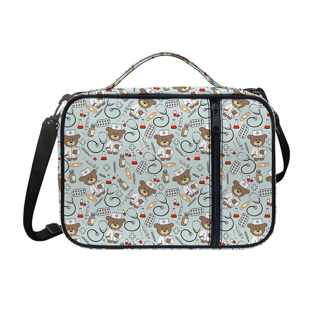 Teddy Bear Doctor Pattern Print Shoulder Strap Bible Bag