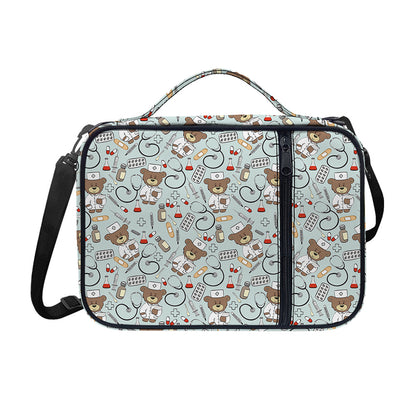 Teddy Bear Doctor Pattern Print Shoulder Strap Bible Bag