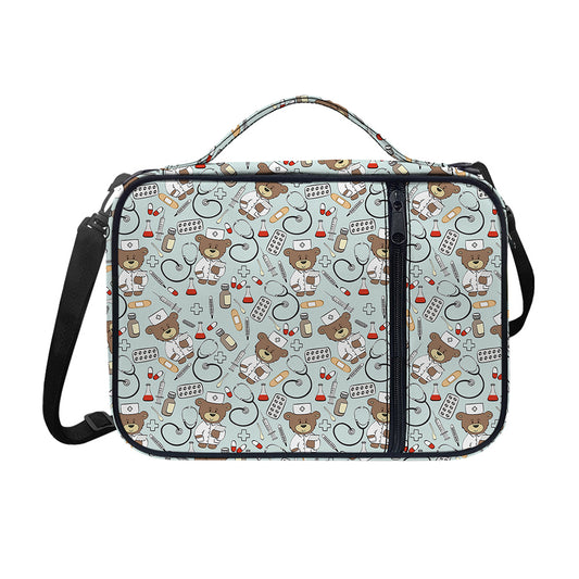 Teddy Bear Doctor Pattern Print Shoulder Strap Bible Bag