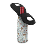 Teddy Bear Doctor Pattern Print Single Neoprene Wine Tote