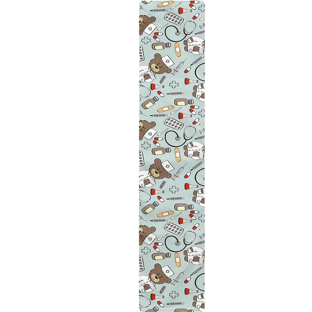 Teddy Bear Doctor Pattern Print Table Runner