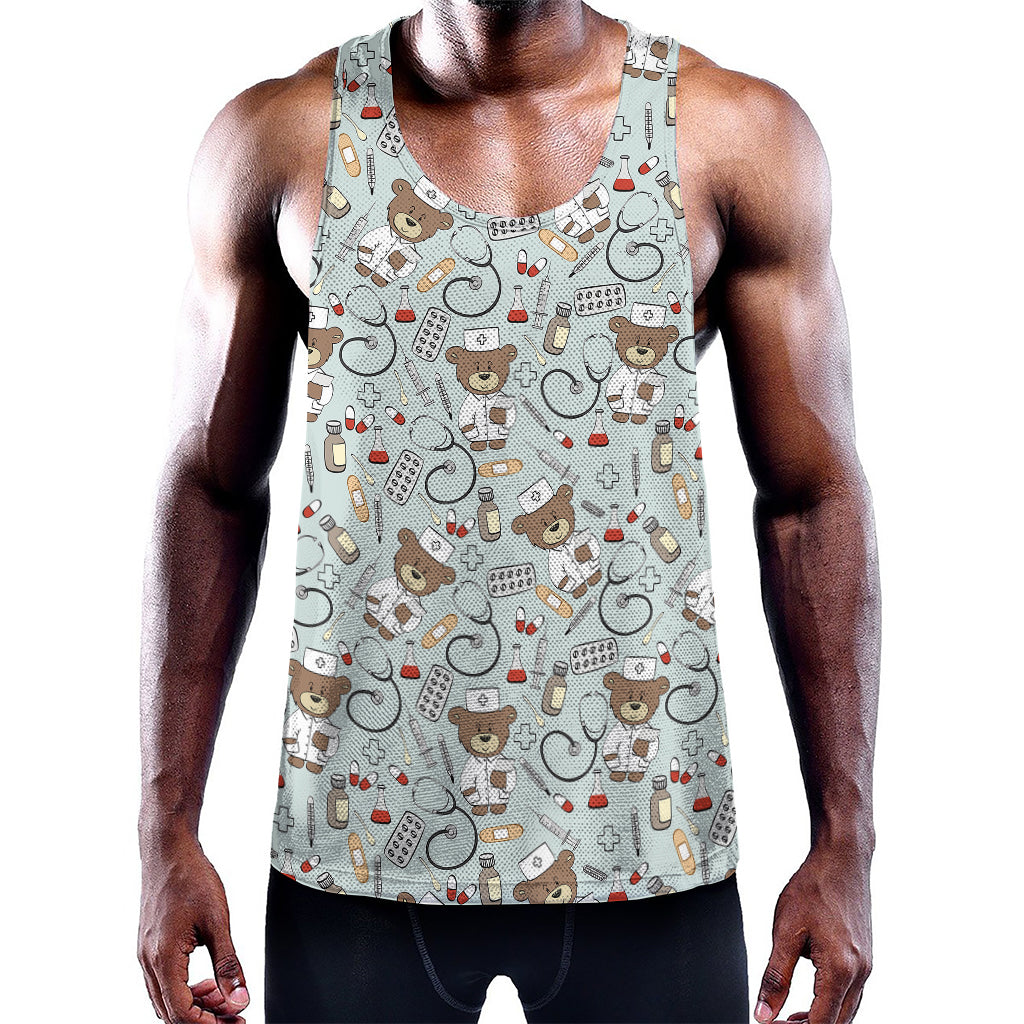 Teddy Bear Doctor Pattern Print Training Tank Top
