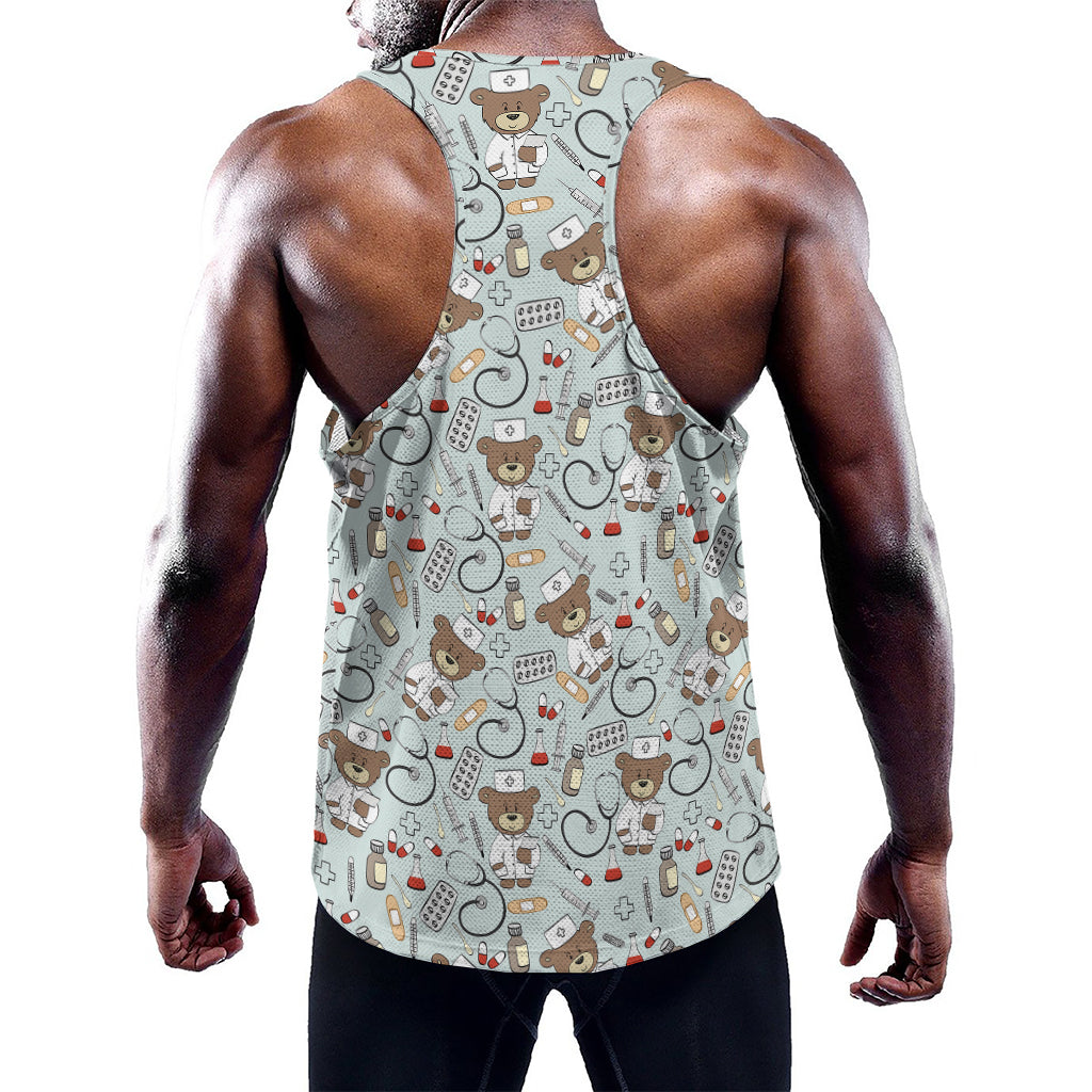Teddy Bear Doctor Pattern Print Training Tank Top
