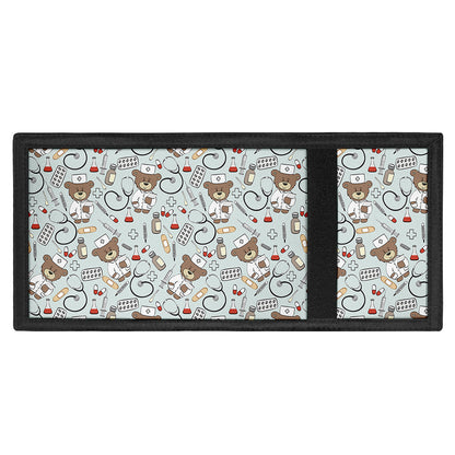Teddy Bear Doctor Pattern Print Trifold Wallet