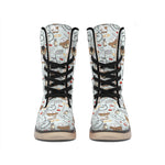 Teddy Bear Doctor Pattern Print Winter Boots