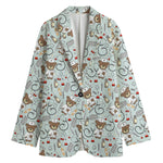 Teddy Bear Doctor Pattern Print Women's Blazer