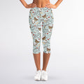 Teddy Bear Doctor Pattern Print Women's Capri Leggings