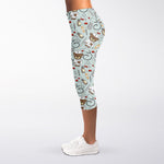 Teddy Bear Doctor Pattern Print Women's Capri Leggings