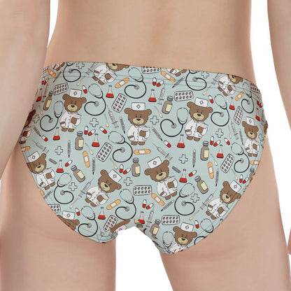 Teddy Bear Doctor Pattern Print Women's Panties