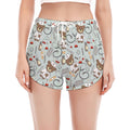 Teddy Bear Doctor Pattern Print Women's Split Running Shorts