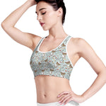 Teddy Bear Doctor Pattern Print Women's Sports Bra