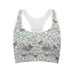 Teddy Bear Doctor Pattern Print Women's Sports Bra