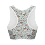 Teddy Bear Doctor Pattern Print Women's Sports Bra