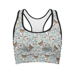 Teddy Bear Doctor Pattern Print Women's Sports Bra